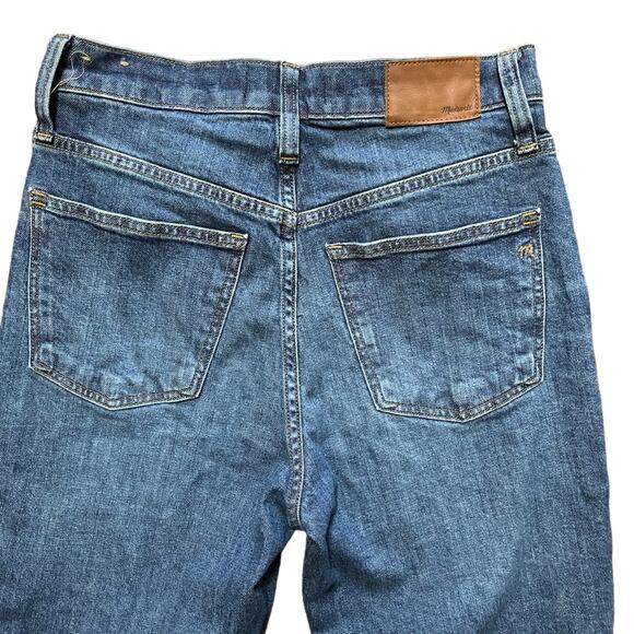 MADEWELL High Rise Slim Boy Jean in Medium wash Distressed split ankle SZ 25 - Picture 5 of 12